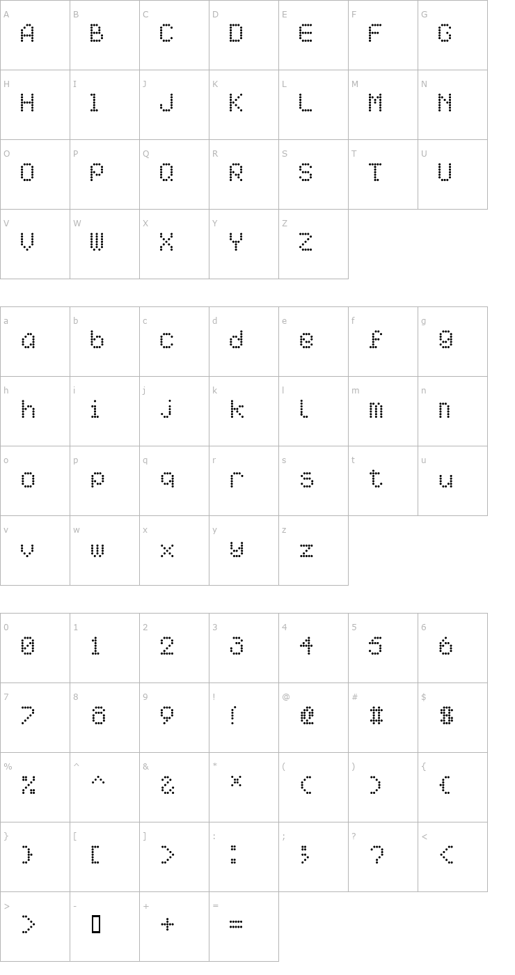 Character Map AI pointe Font