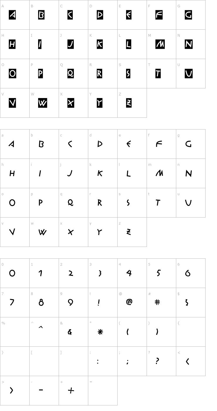 Character Map AIAlphaKid-Black Font