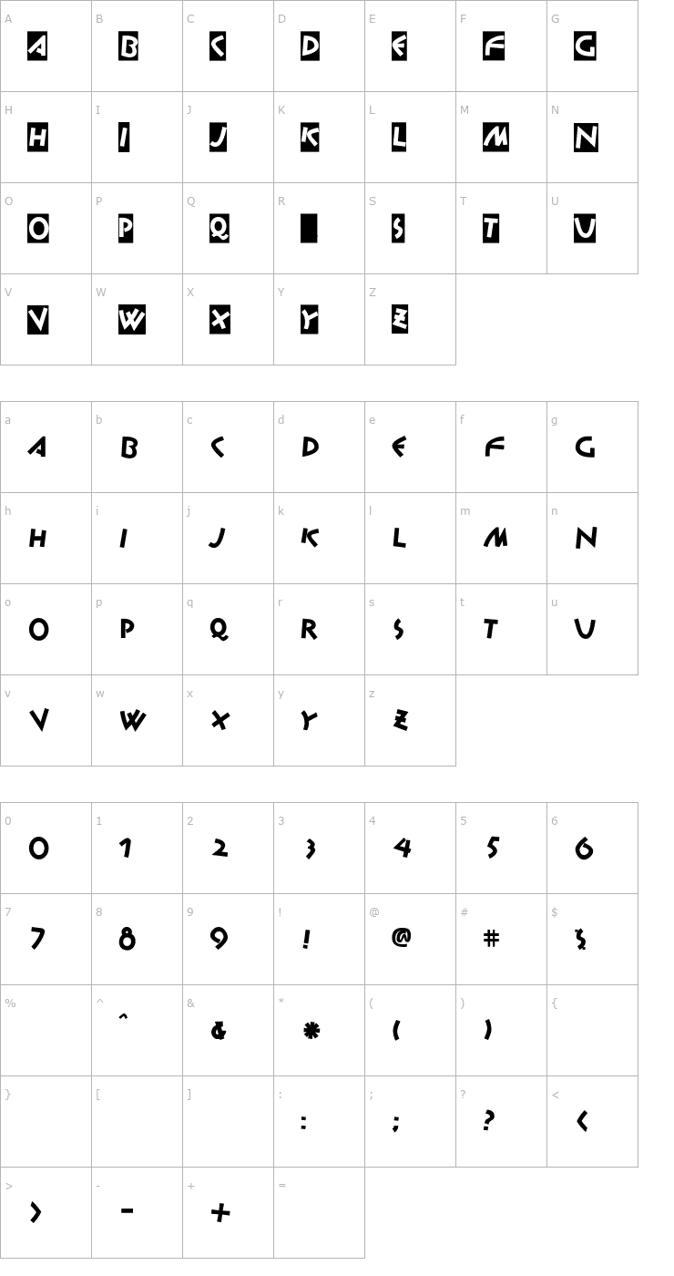 Character Map AIAlphaKid-ExtraBlack Font