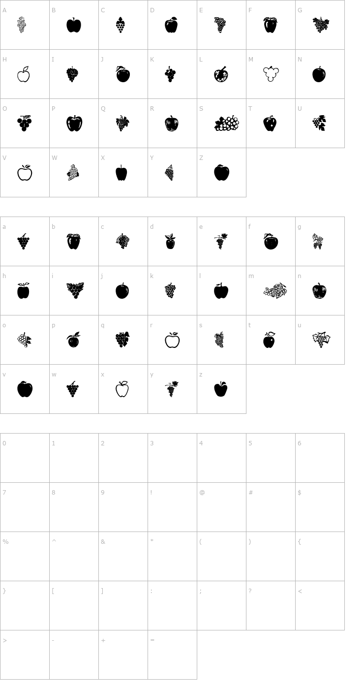 Character Map AIAppleWine Font