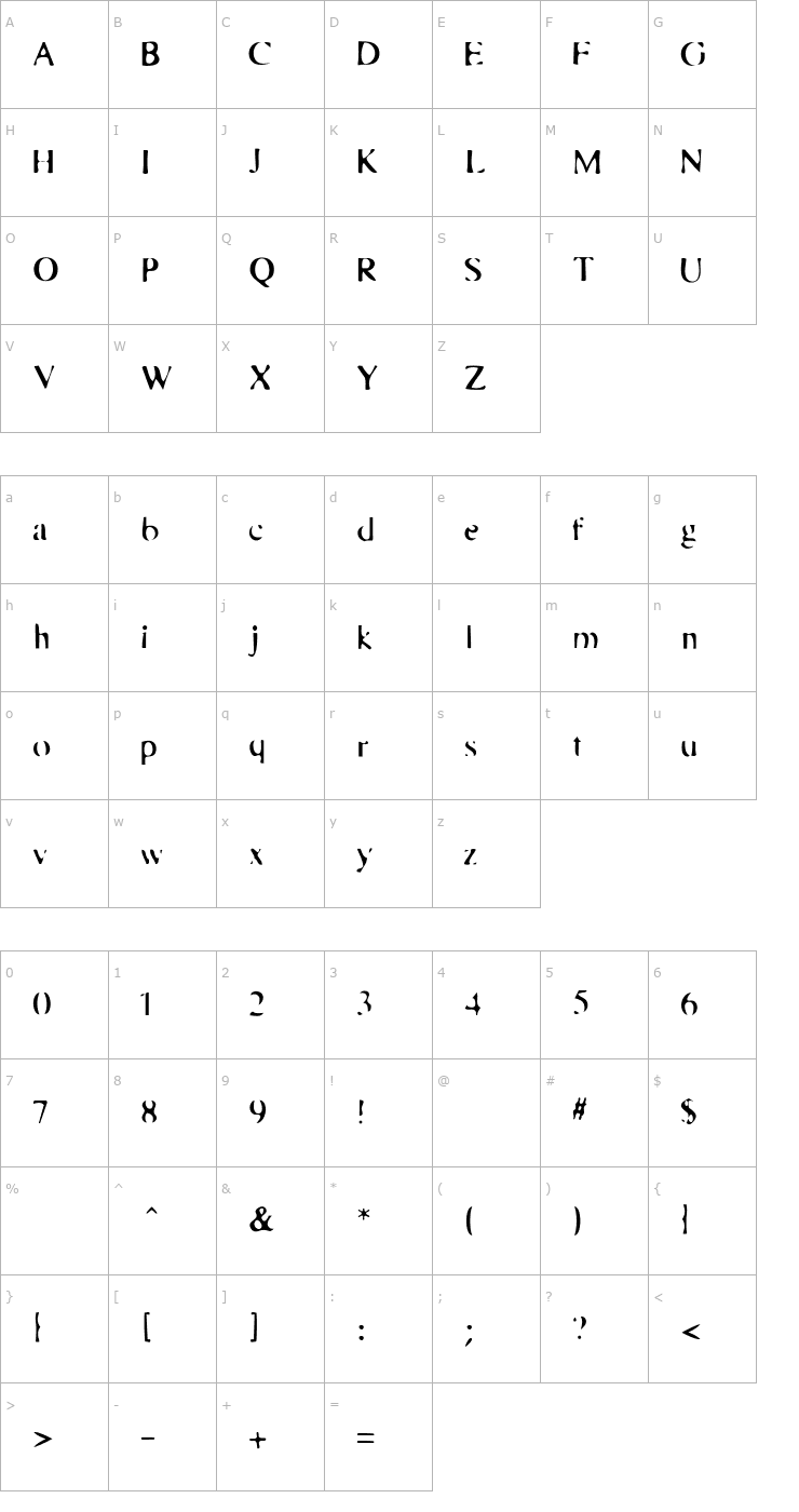 Character Map AIBadTimes Font