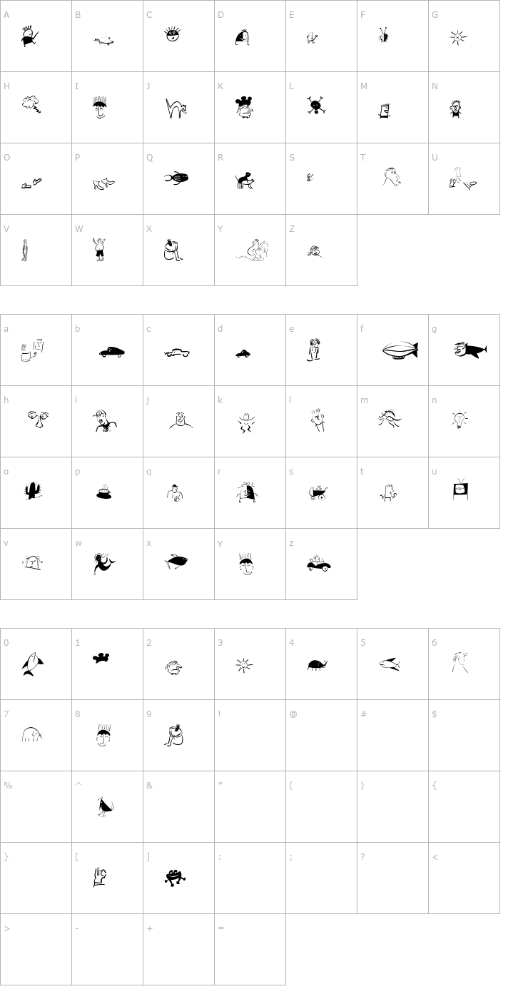 Character Map AIJustPicts Font