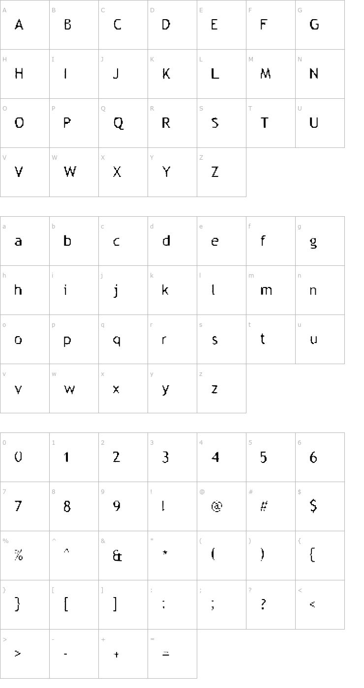 Character Map Aileenation Font