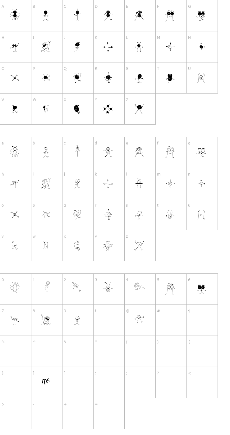 Character Map AIMarsMen Font