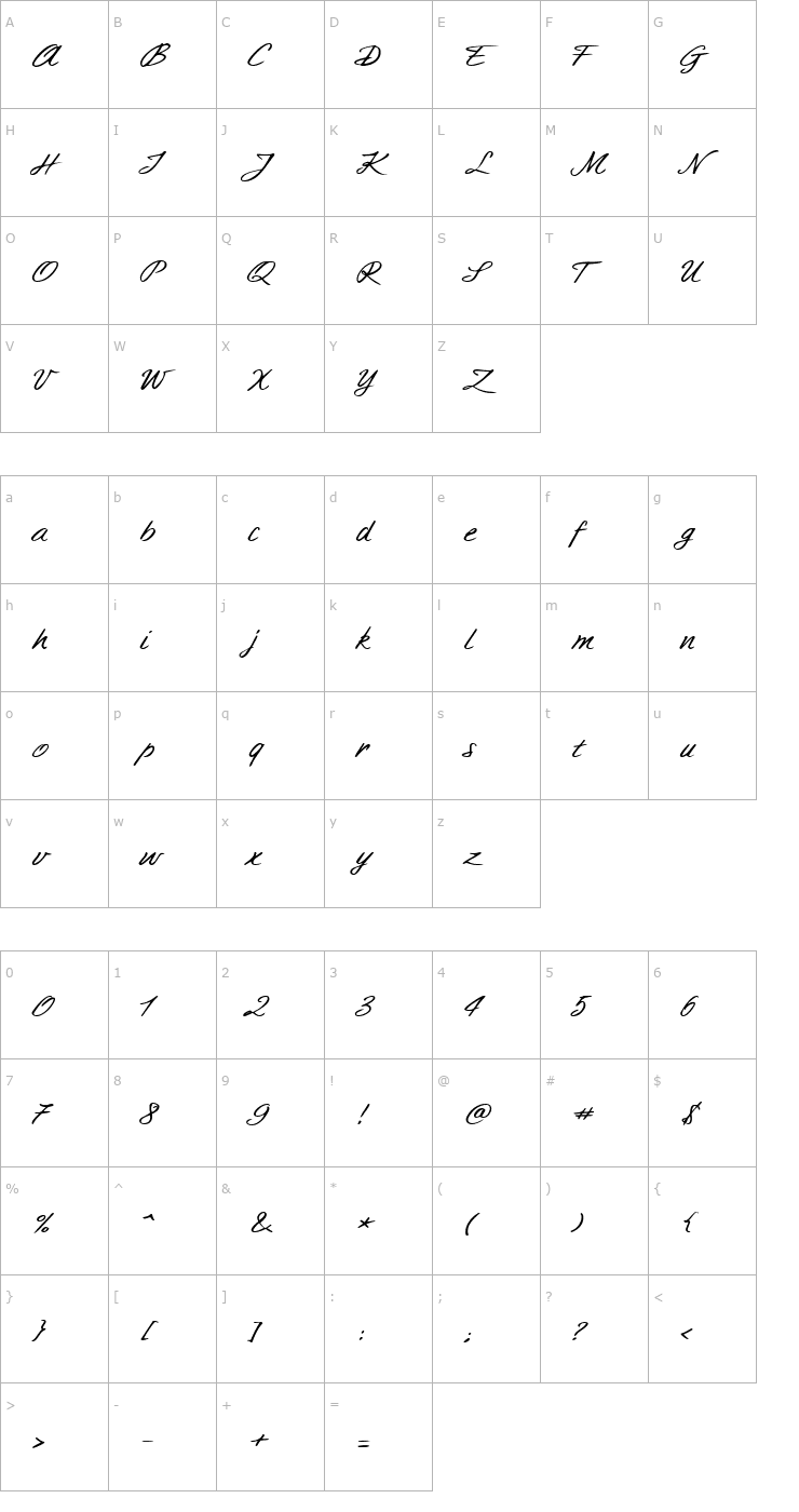Character Map AimeeExtended Font
