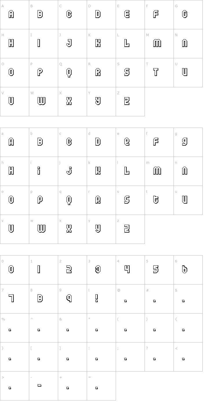 Character Map Air Font