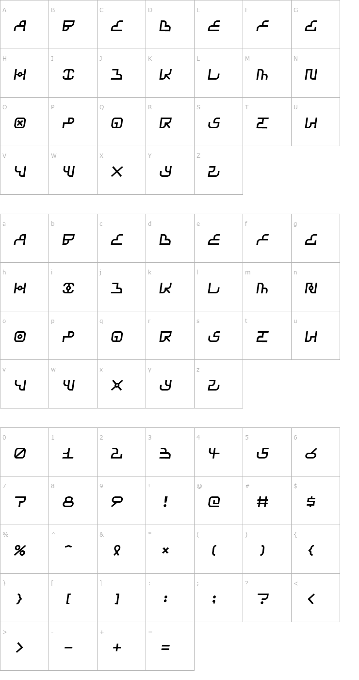 Character Map Airbag Street Font