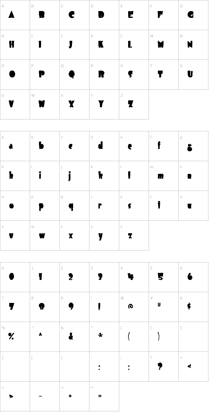 Character Map Airmole Antique Font