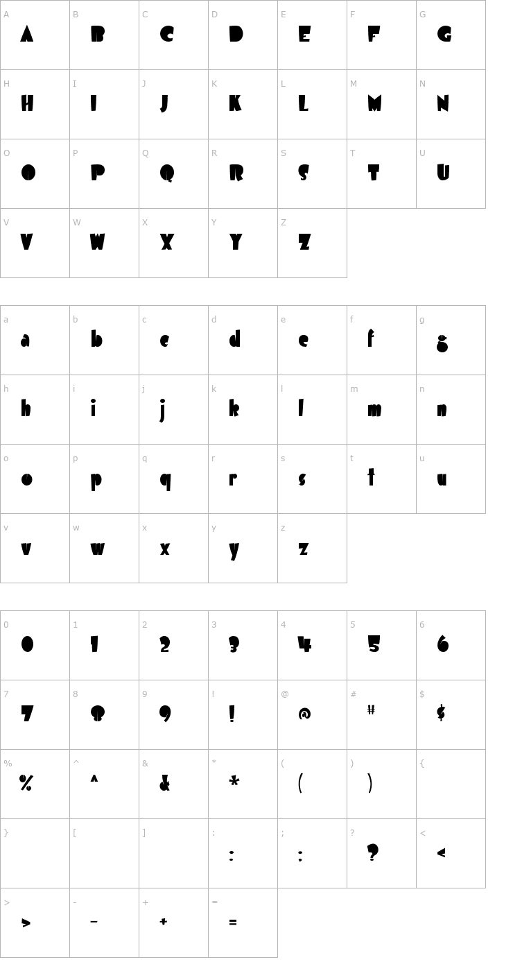 Character Map Airmole Font