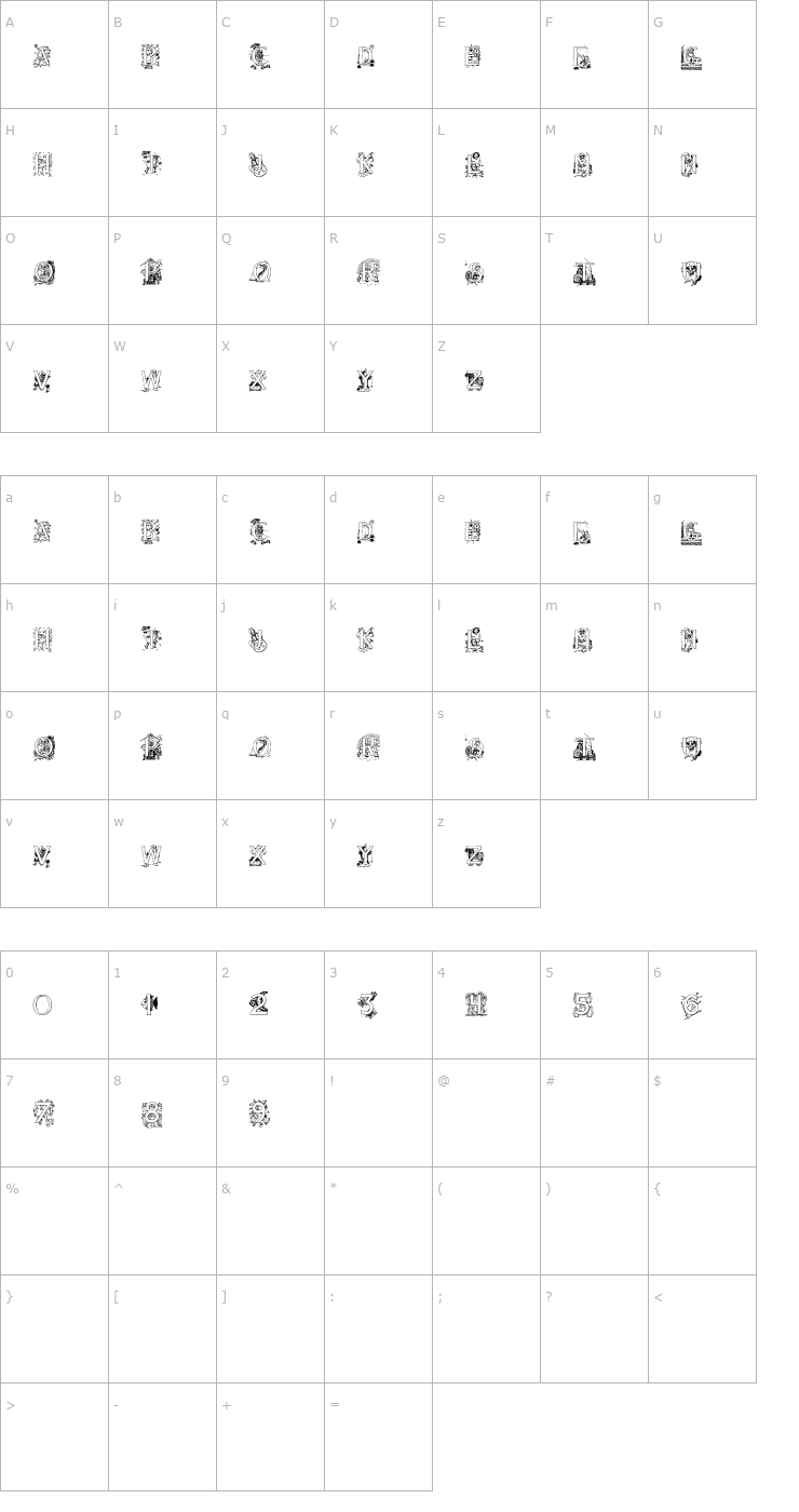 Character Map AisForAlligator Font