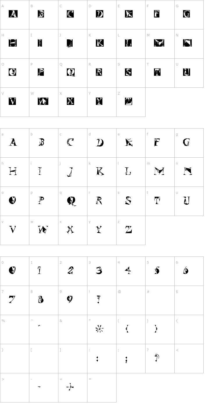 Character Map AISzene Font