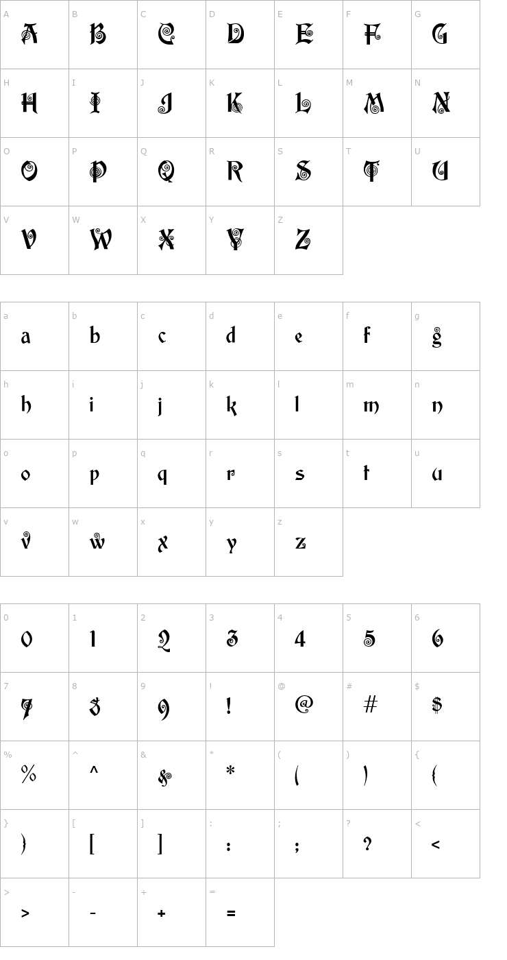 Character Map akaPotsley Font