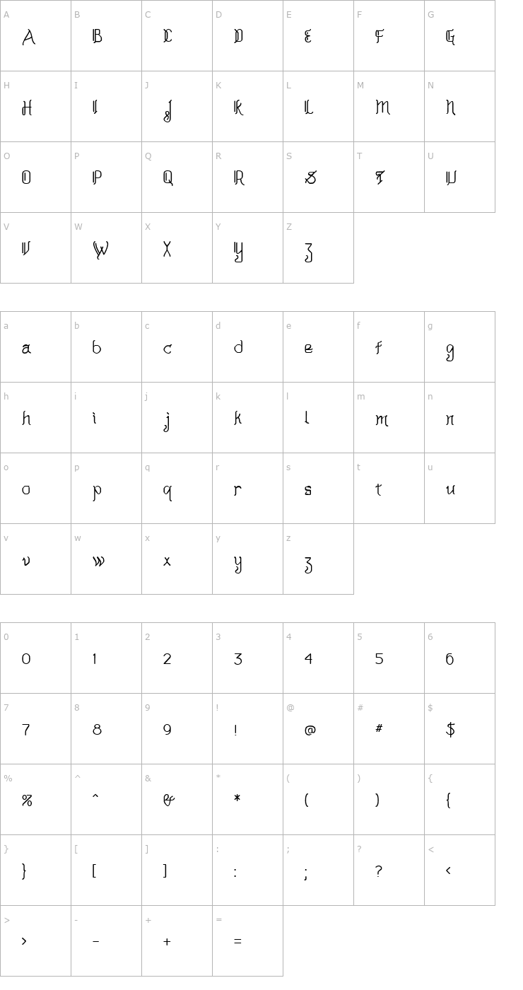 Character Map Akashi MF Font