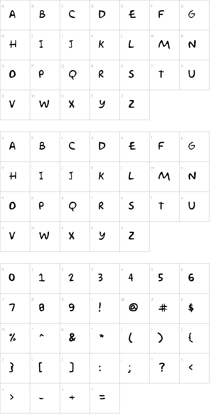 Character Map Akbar Plain Font
