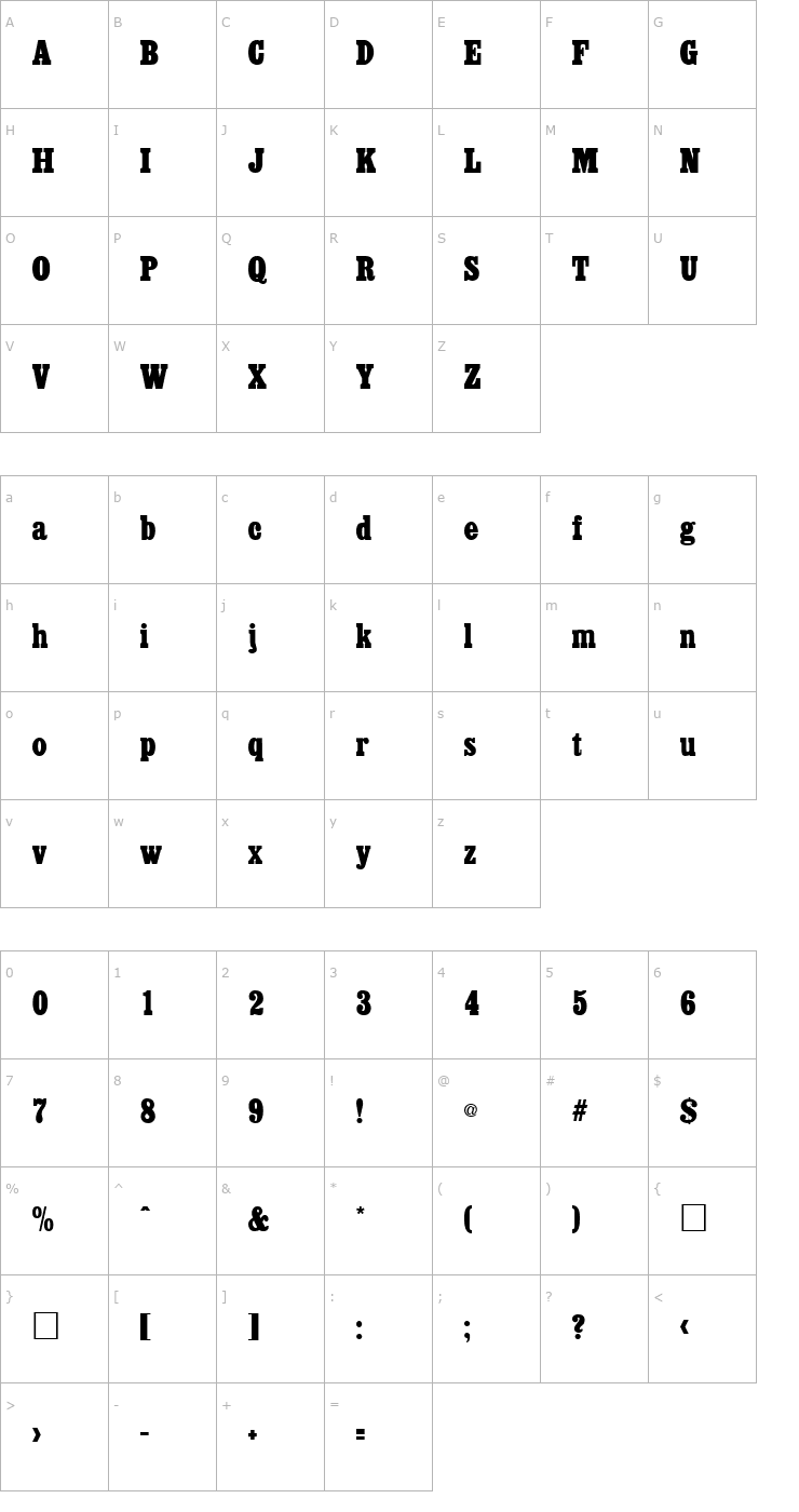Character Map Akenaten Normal Font