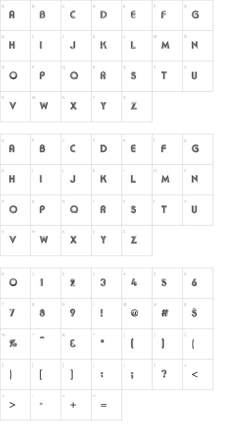 Character Map AkiLines Font