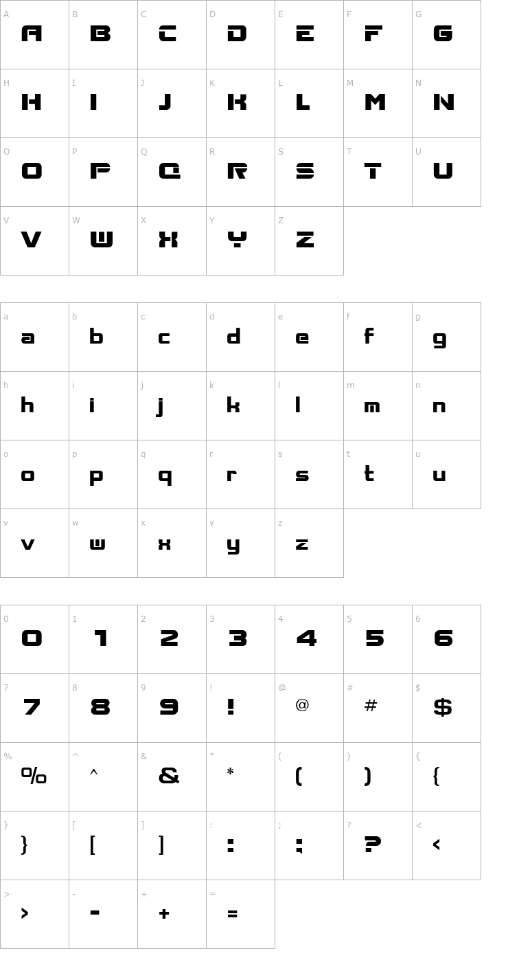 Character Map Aksent Font