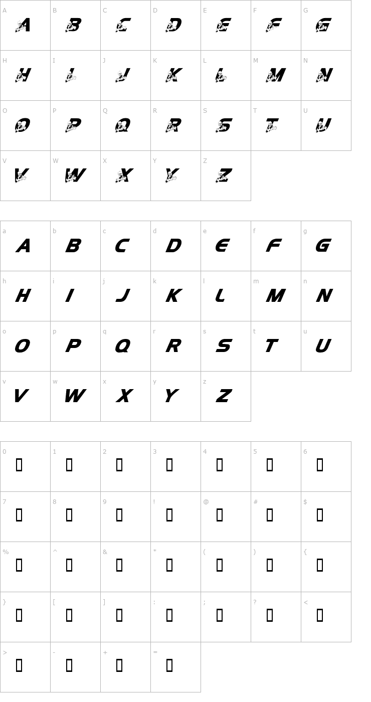 Character Map AL Baby New Year AH Font