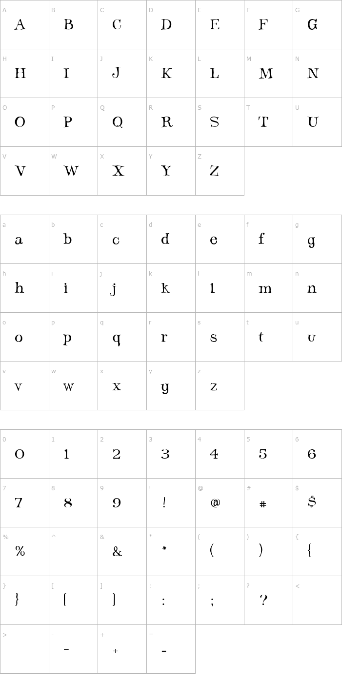 Character Map AL Handcrafted Font