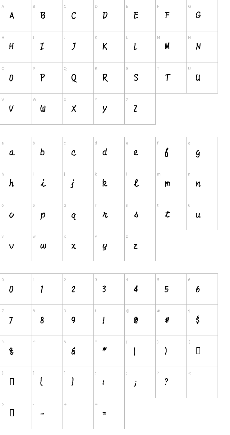 Character Map AL LeanTower Font