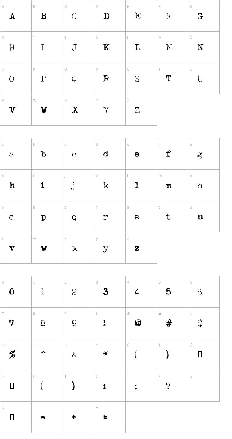 Character Map AL ModernType Font