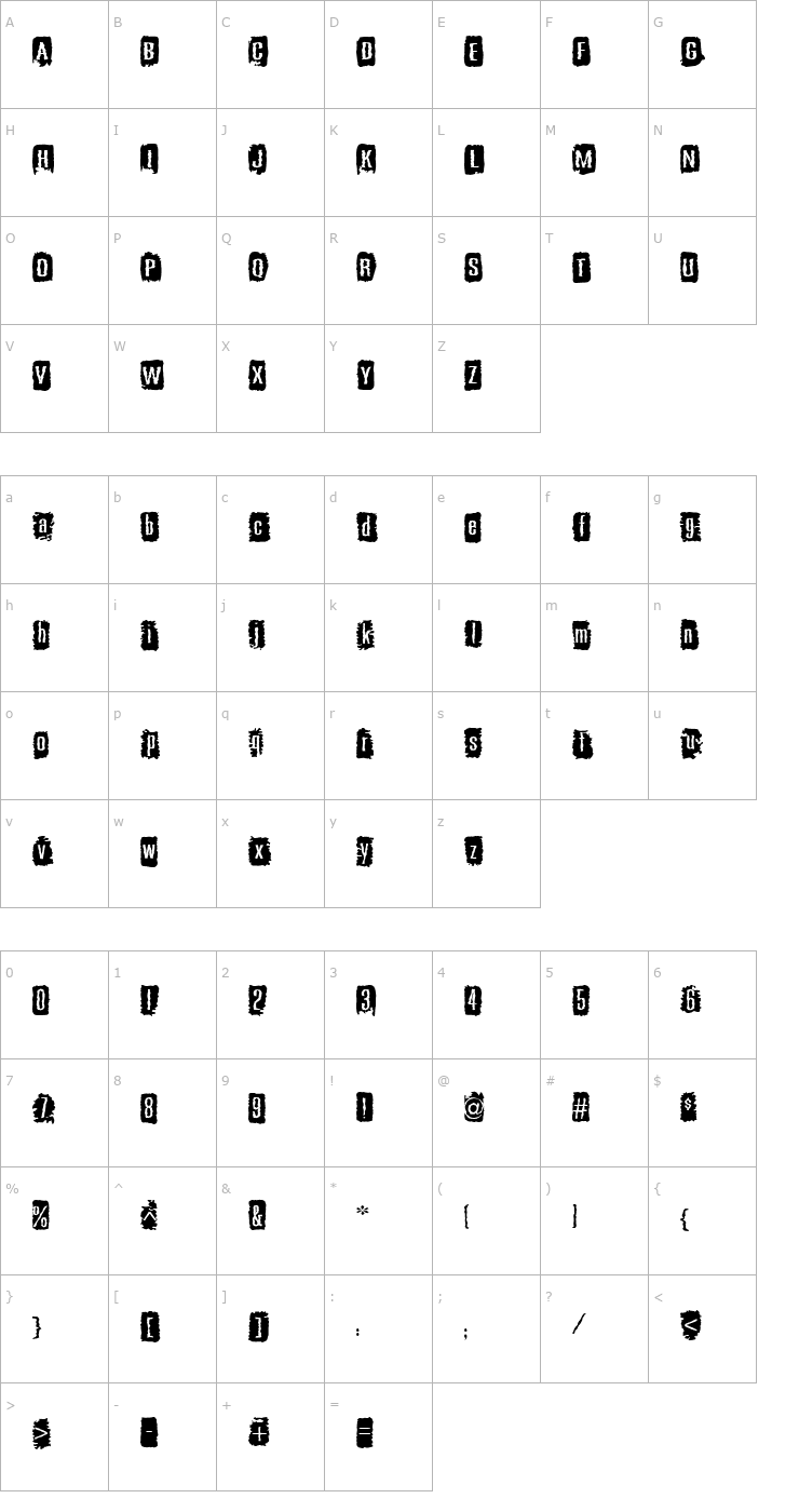 Character Map AL Outloud Font