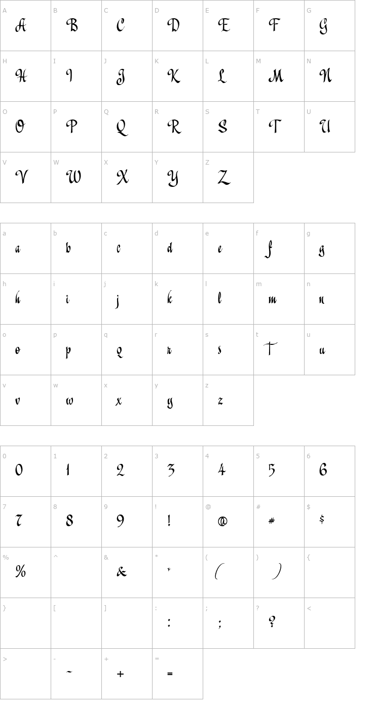 Character Map AL Playbook Font