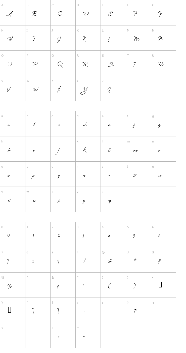Character Map AL Professor Font