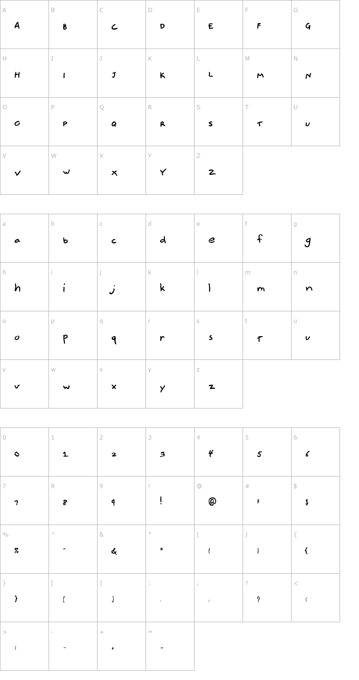 Character Map AL Simplicity Font