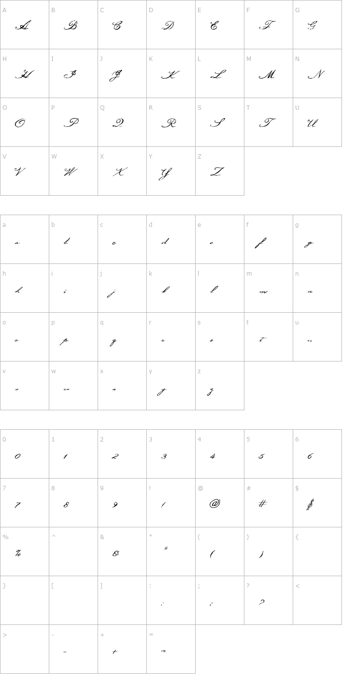 Character Map AL Singsong Font