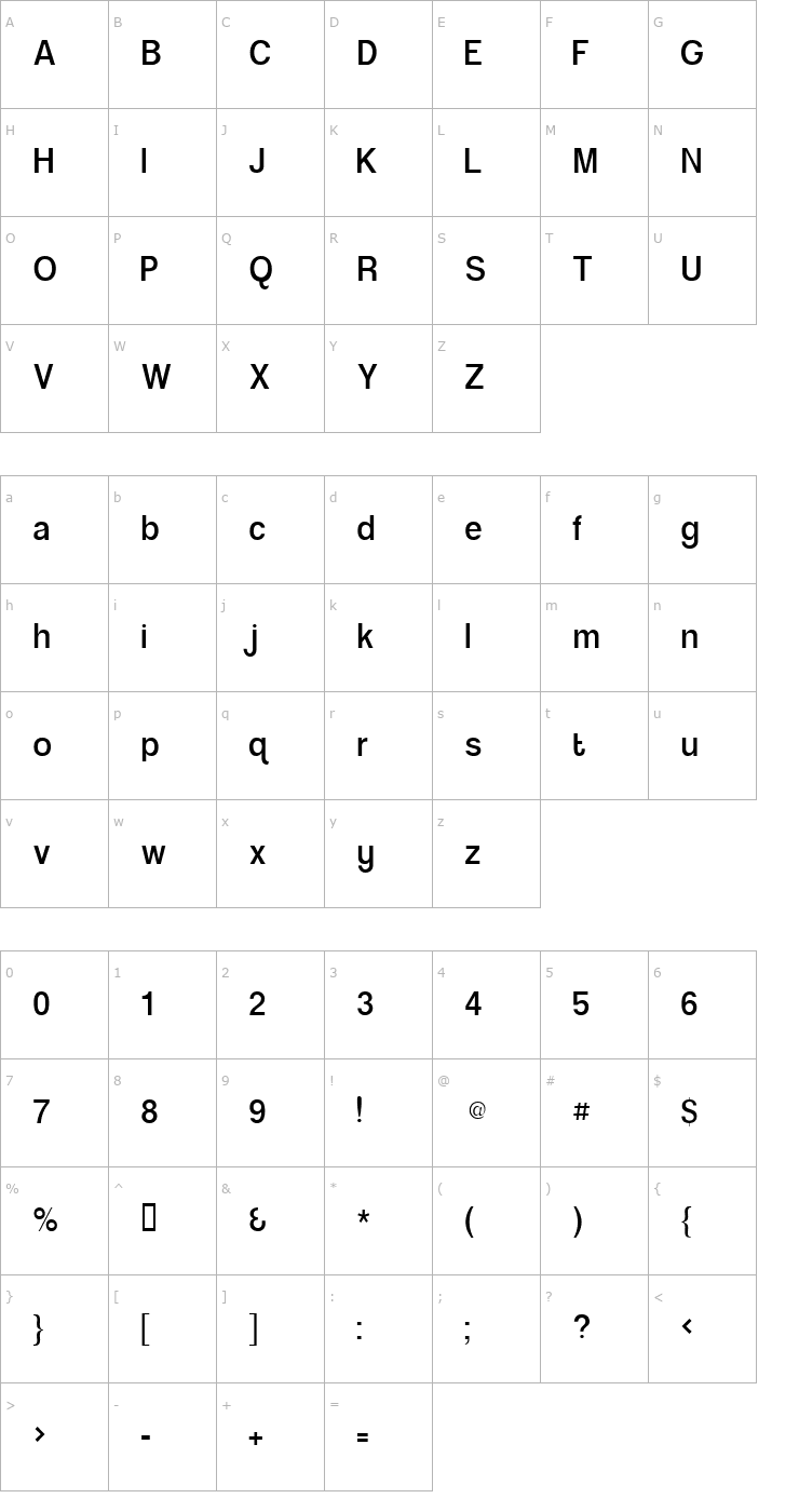 Character Map AL SongWriter Font