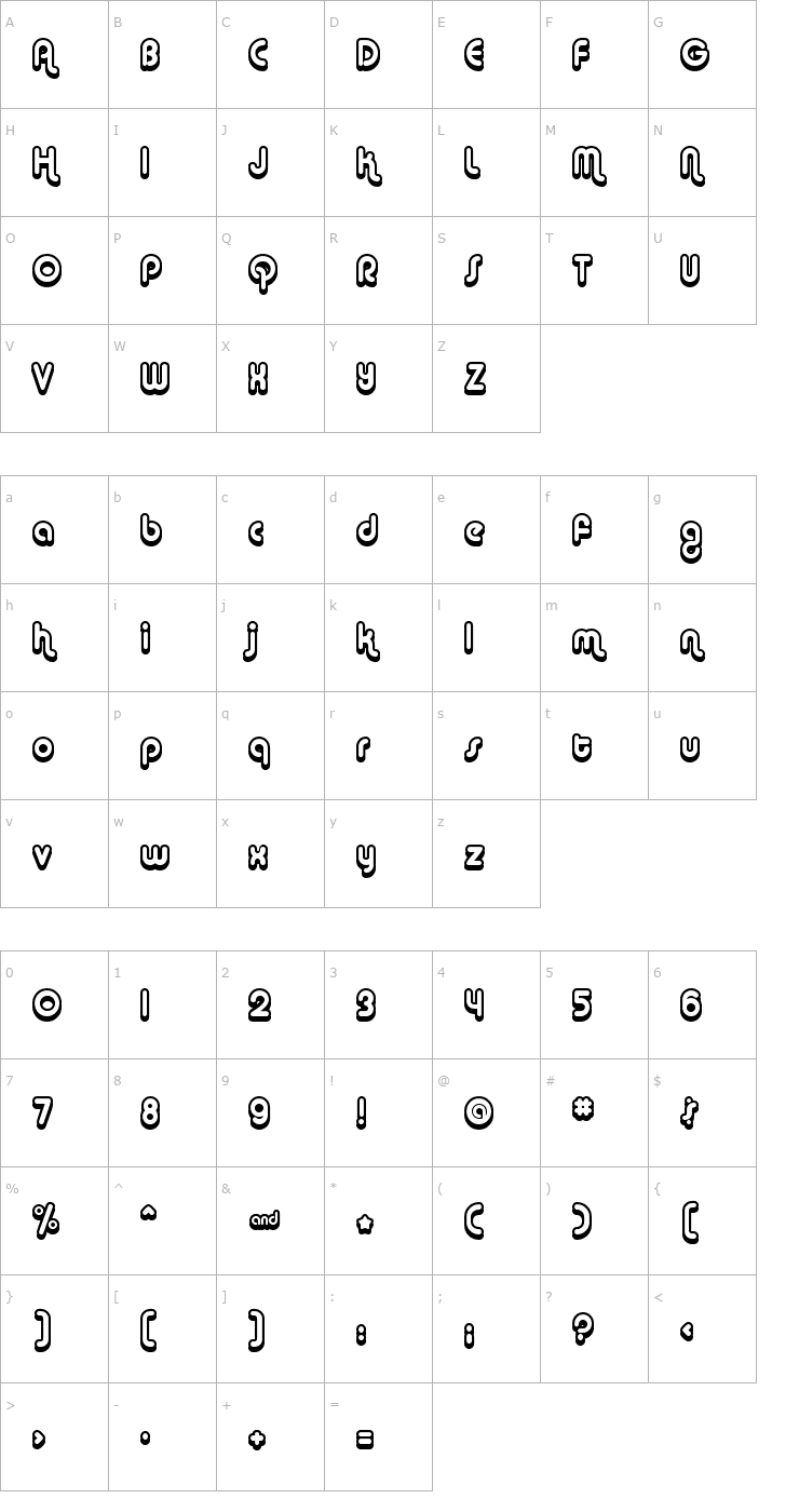 Character Map Alba Super Font