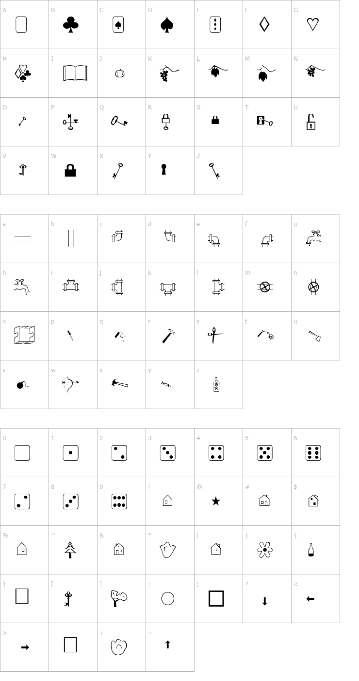 Character Map AlbumZwei Font