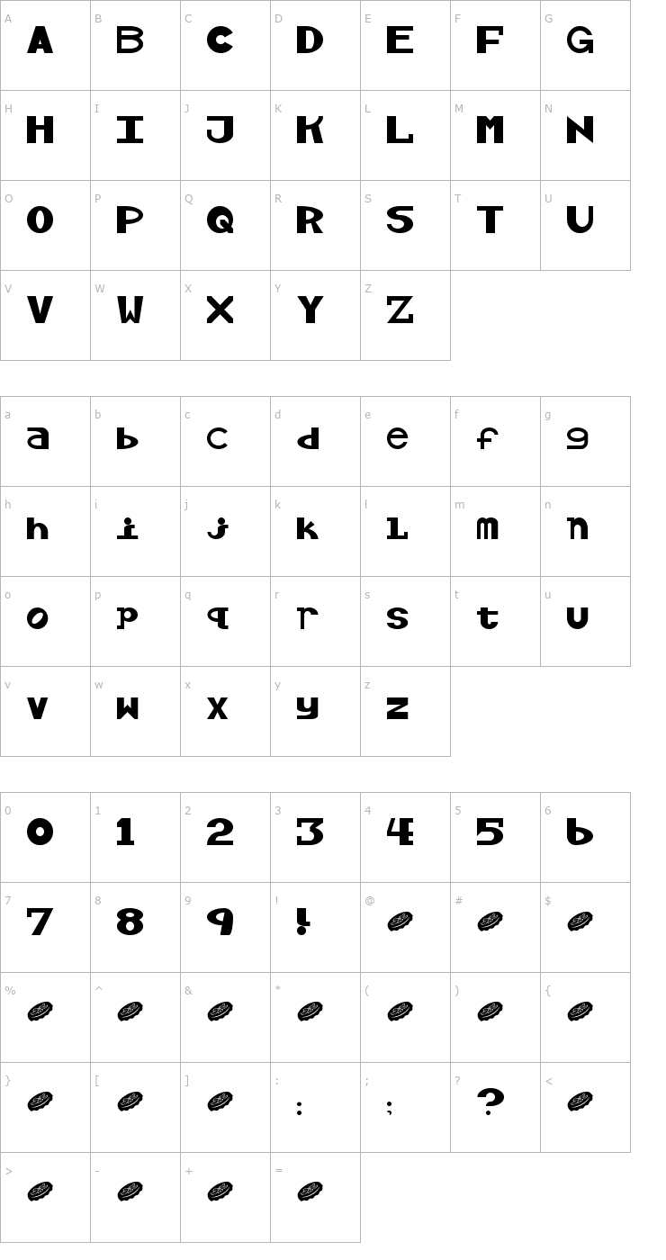 Character Map Alcohol Licks Font