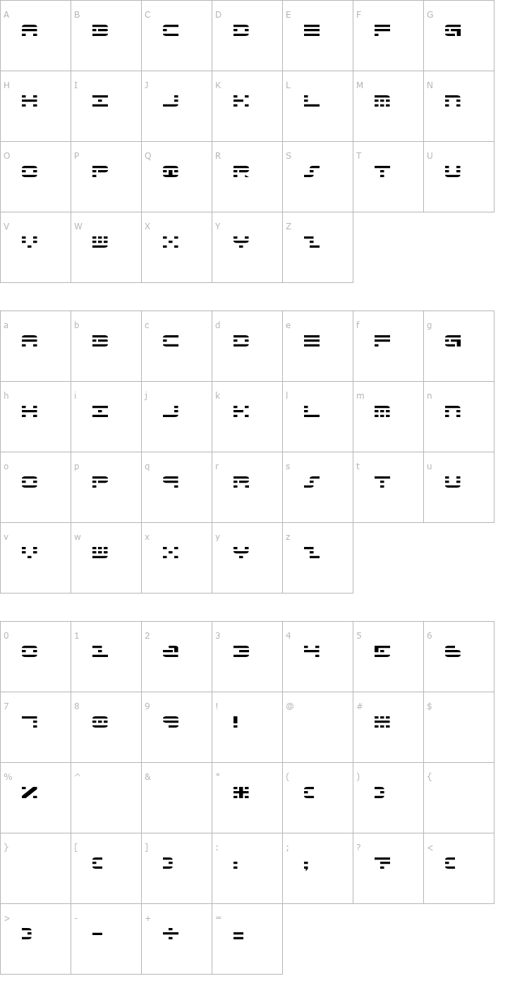 Character Map Aldo's Nova Font