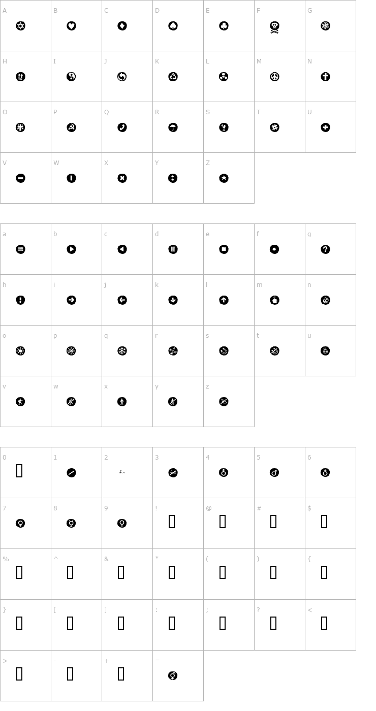 Character Map AleSignsBlackLL Font