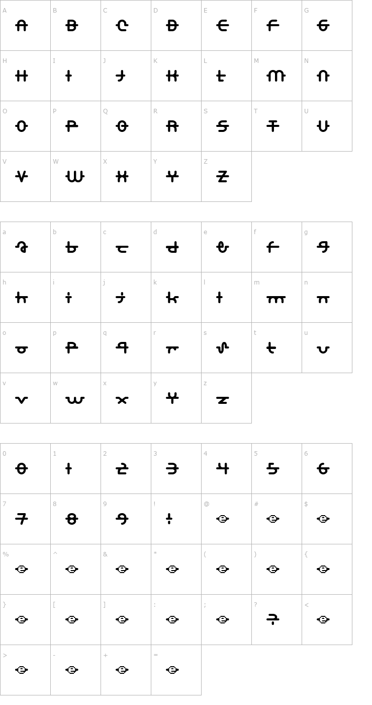 Character Map A.Lewis Font