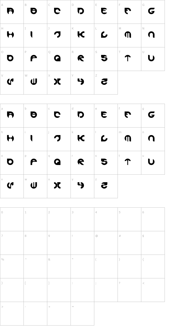 Character Map Alexandra Font