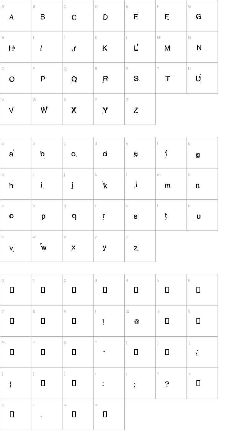 Character Map Alexandras Stempelkasten Font