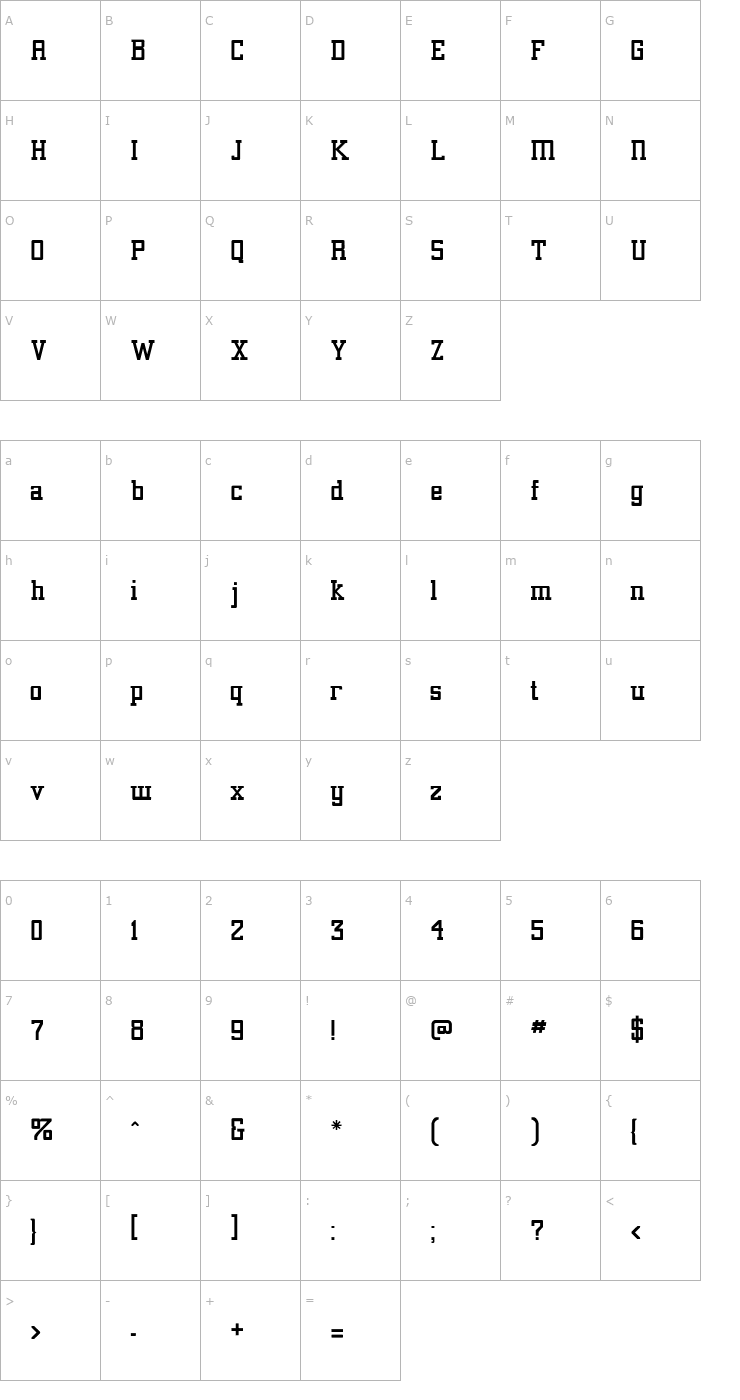 Character Map Alexandria-Medi Font