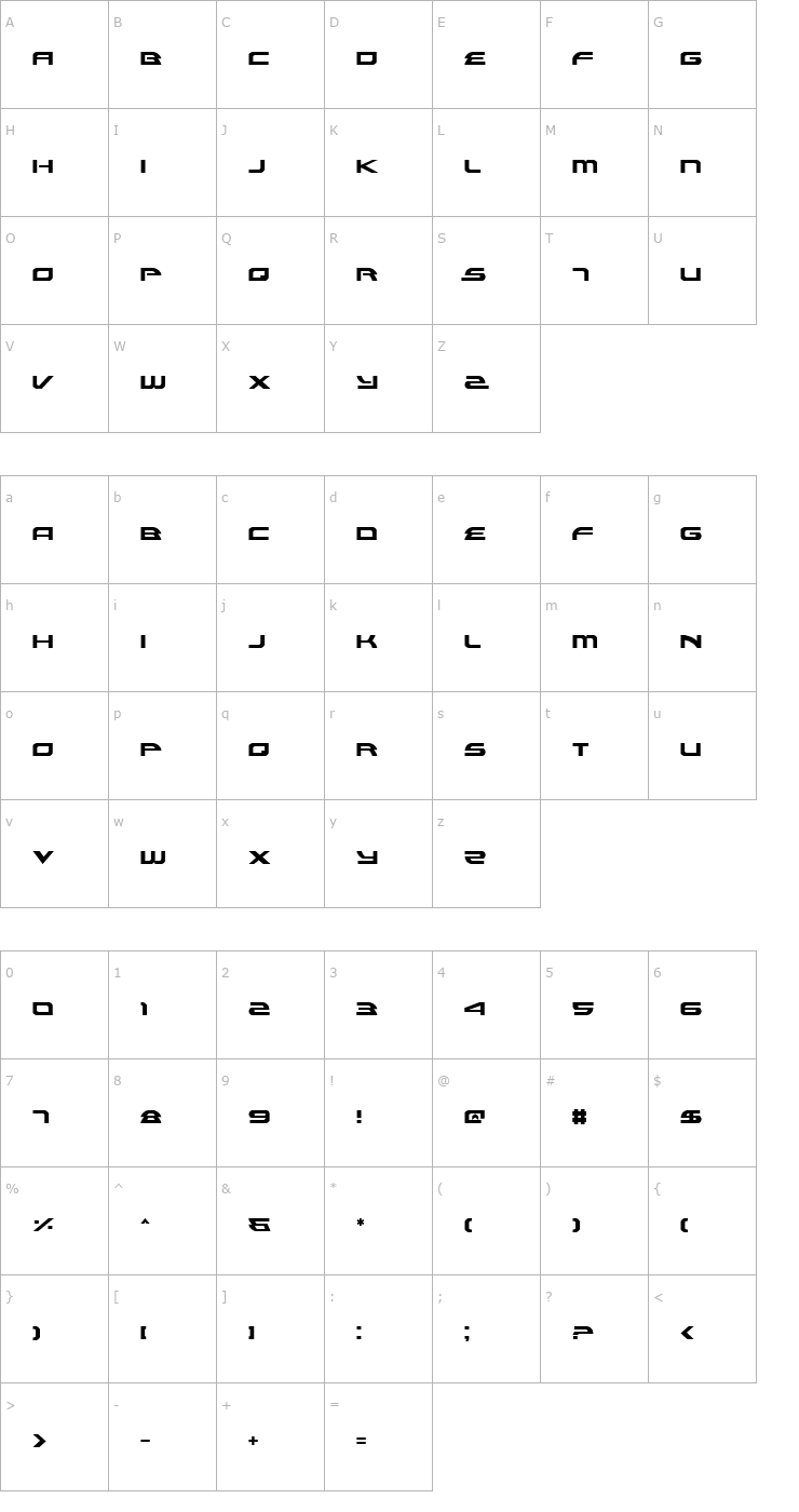 Character Map Alexis Font