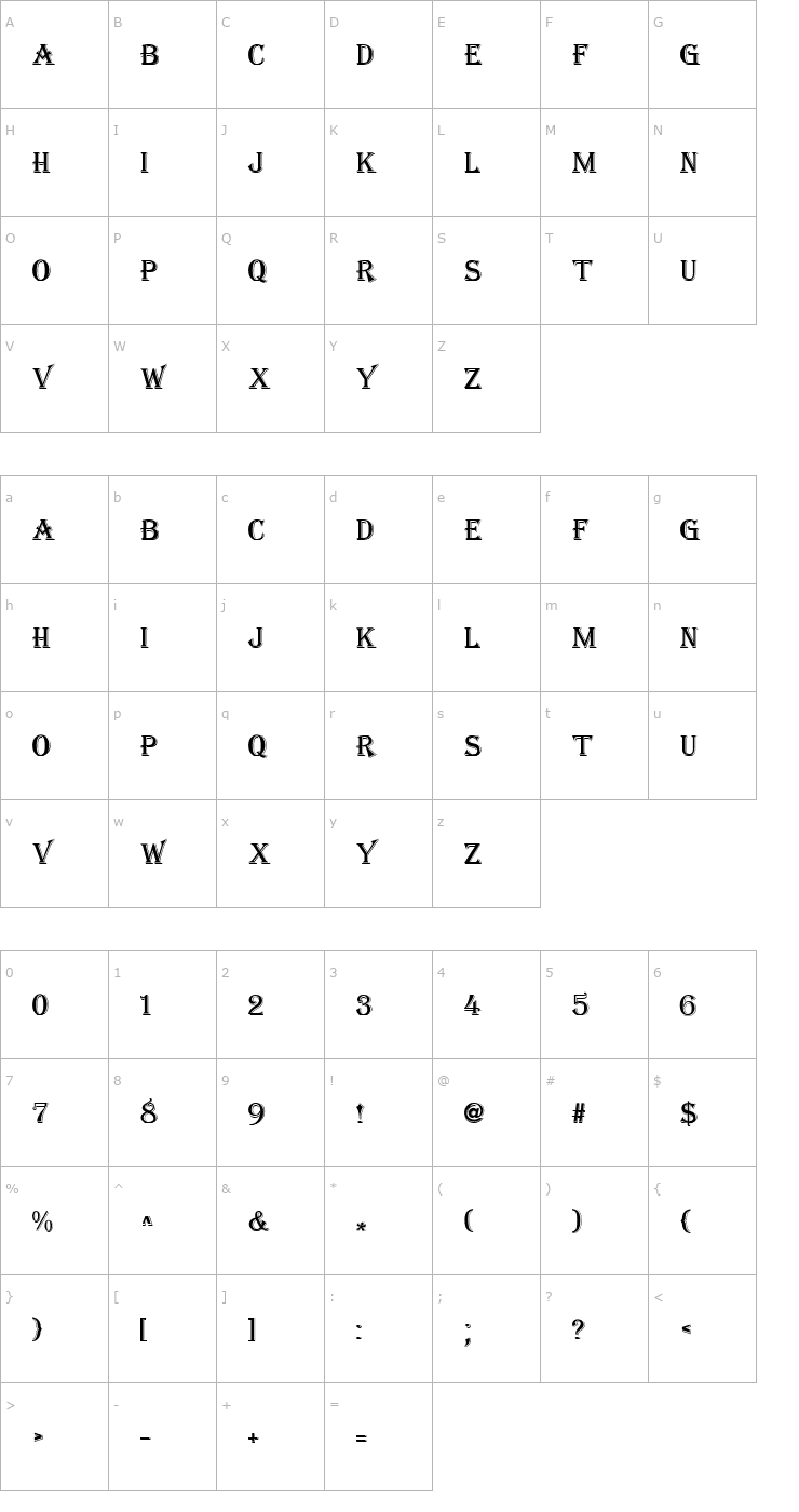 Character Map Algiers Font