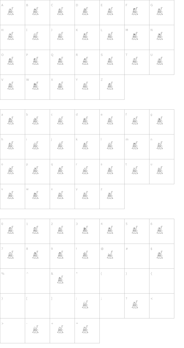 Character Map Ali-Cat Font