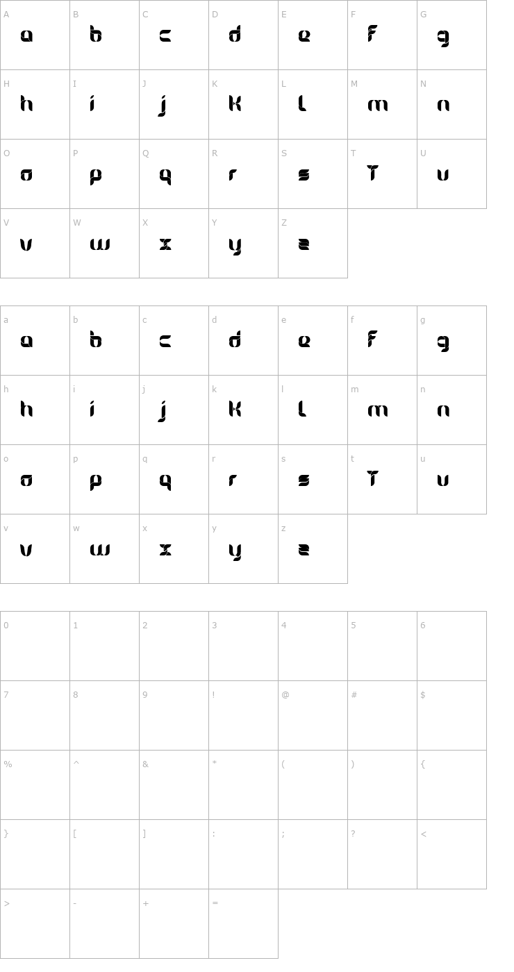 Character Map Alice Font