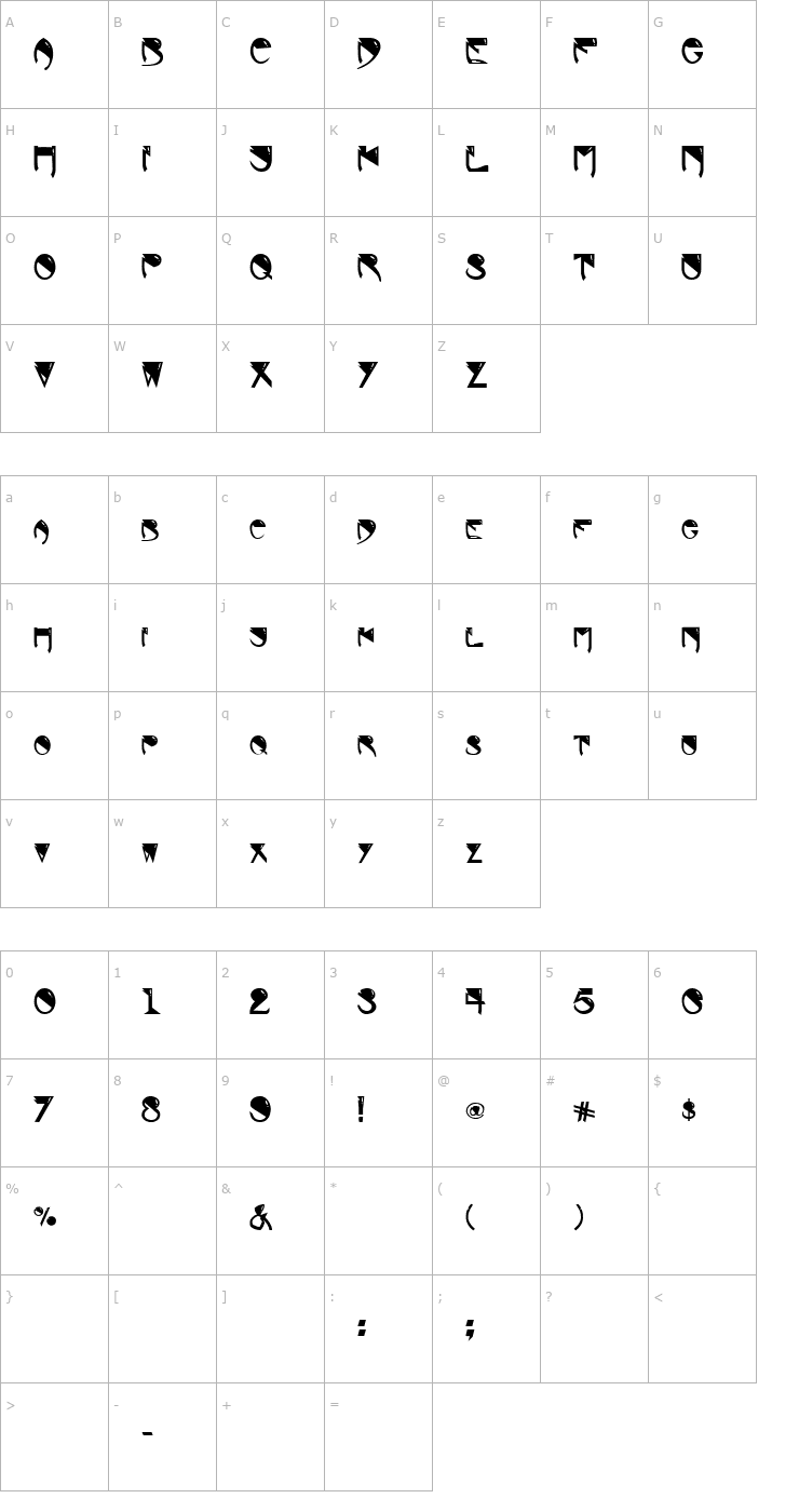 Character Map Alien Bold Font