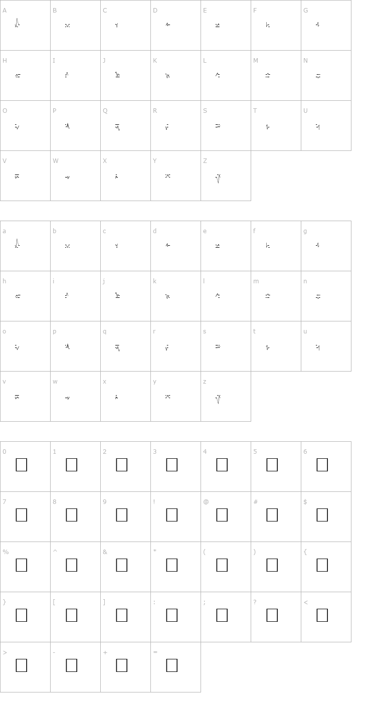 Character Map Alien Plain Font