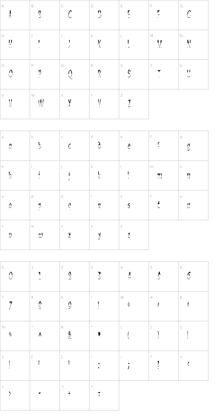 Character Map Alien Script Font