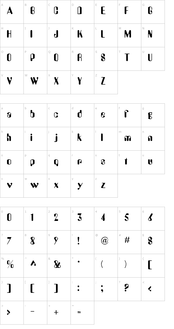 Character Map AlienEye Font