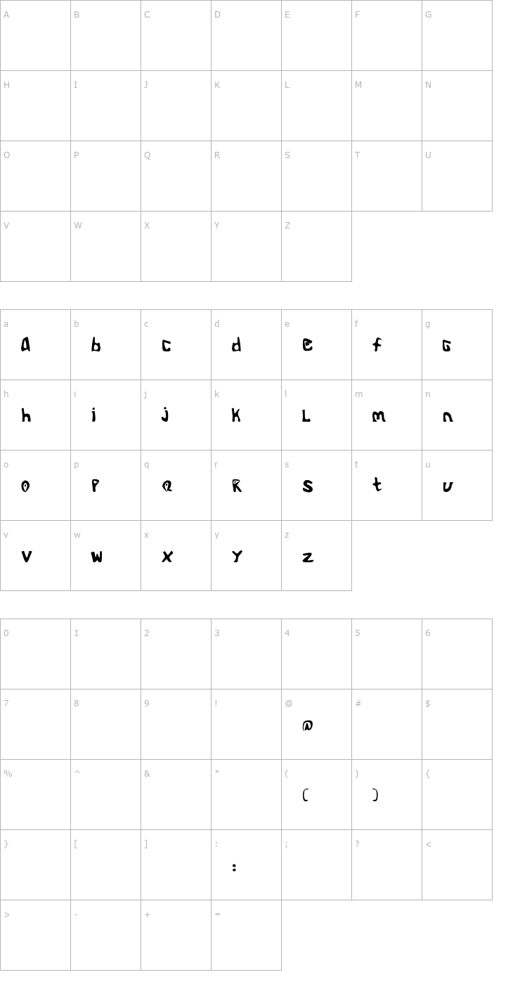 Character Map Alienoid Flux Font