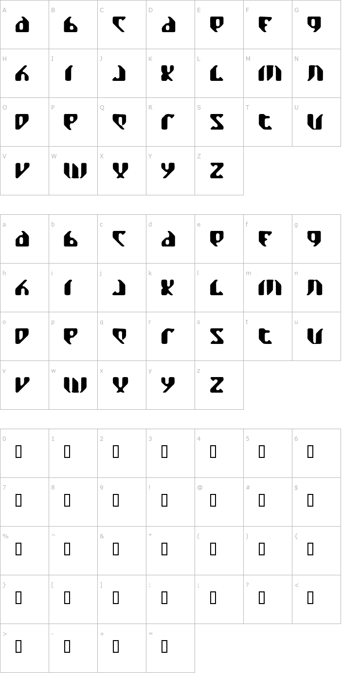 Character Map AlisonRoscoe Font